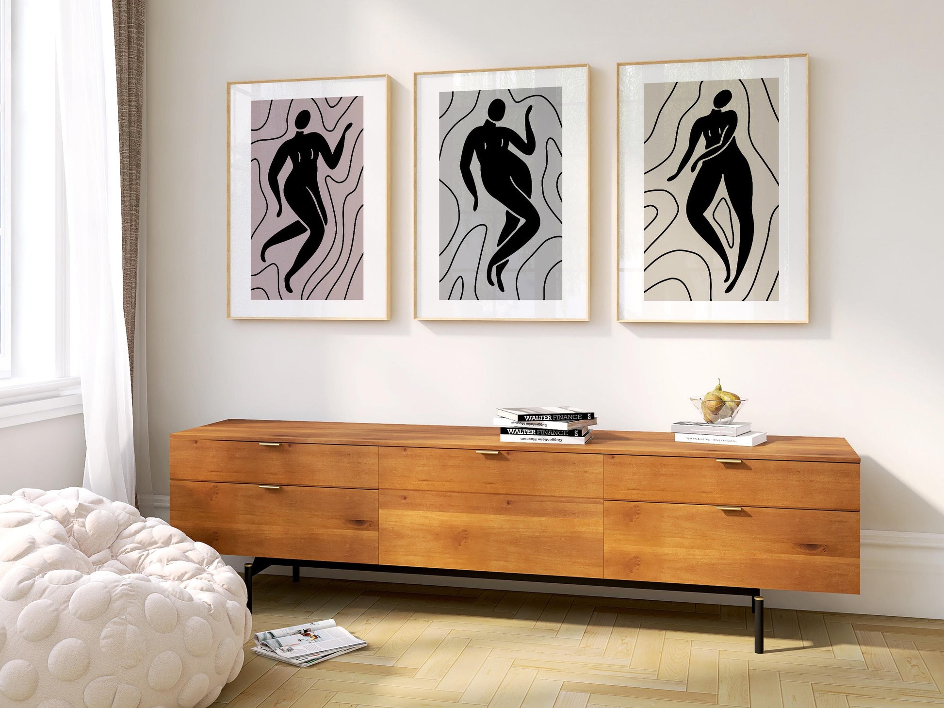 Gallery Wall Art Set – Minimalist Nude Silhouette Prints in Neutral Tones, Scandinavian Decor for Bedroom or Living Room B38