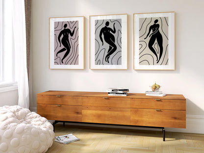 Gallery Wall Art Set – Minimalist Nude Silhouette Prints in Neutral Tones, Scandinavian Decor for Bedroom or Living Room B38