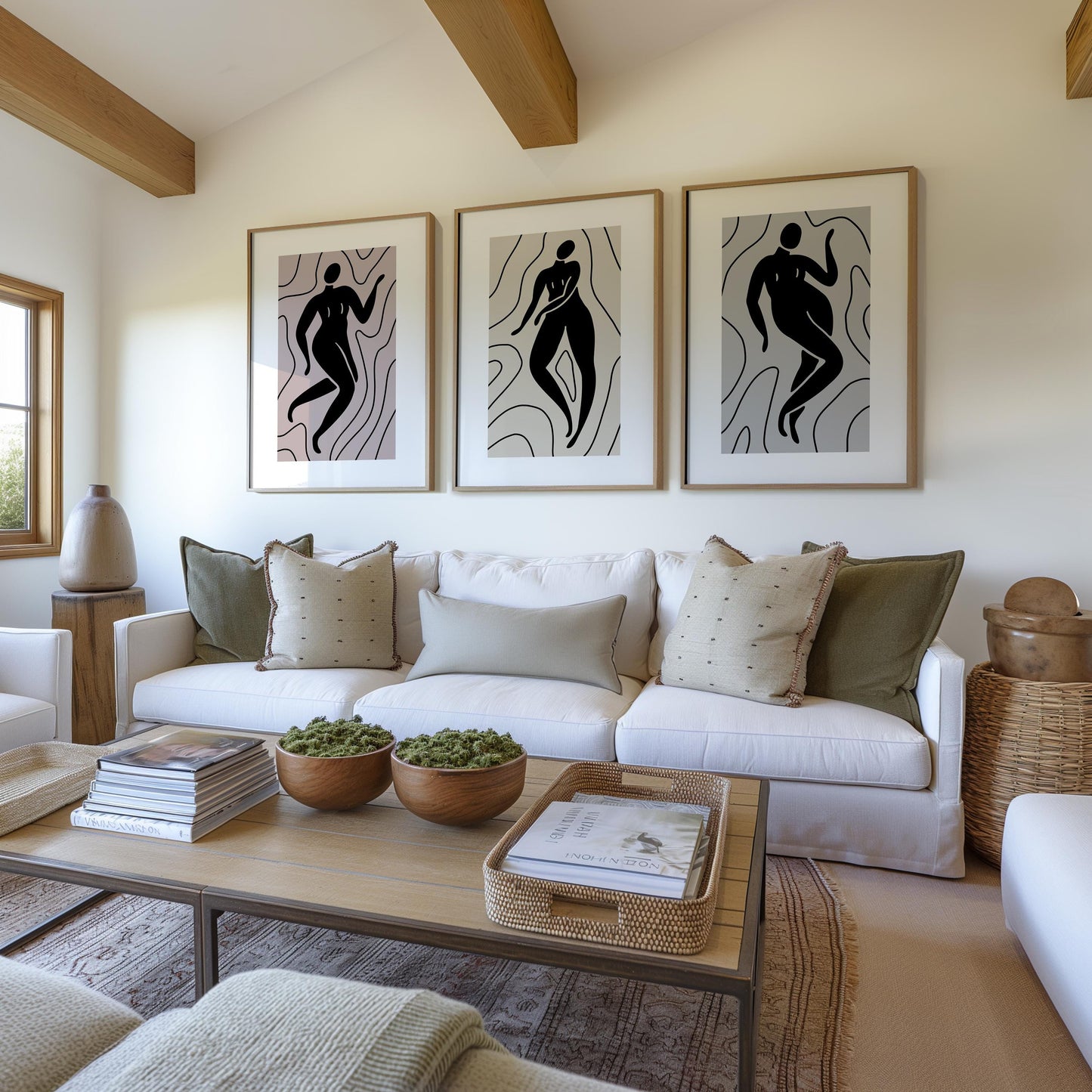 Gallery Wall Art Set – Minimalist Nude Silhouette Prints in Neutral Tones, Scandinavian Decor for Bedroom or Living Room B38