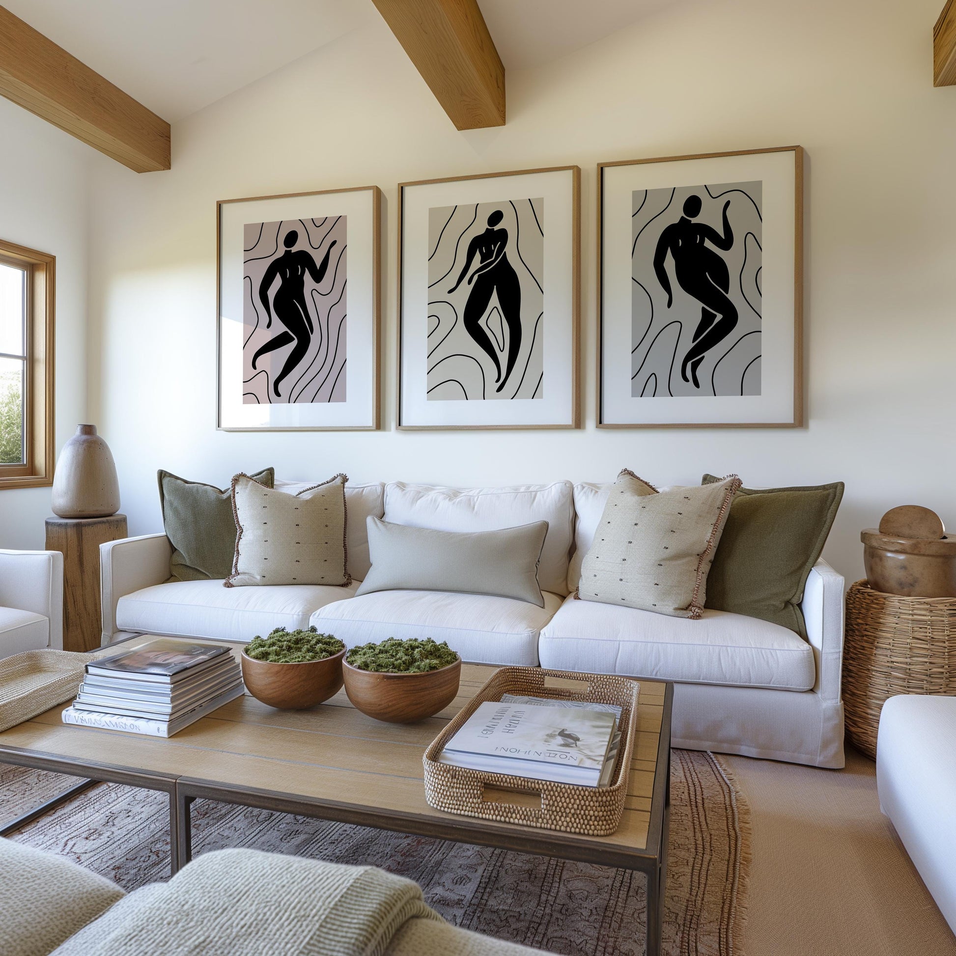 Gallery Wall Art Set – Minimalist Nude Silhouette Prints in Neutral Tones, Scandinavian Decor for Bedroom or Living Room B38
