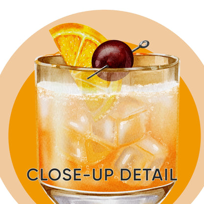 Cocktail Art Prints – Retro Bar Decor, Set of 3 (D145)