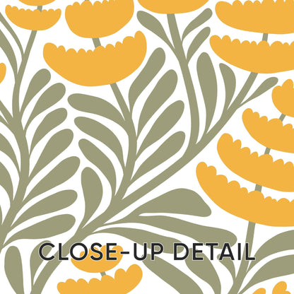 Modern Floral Poster Set of 3 – Yellow Botanical Prints, Minimalist Wall Art for Boho, Mid-Century or Scandi Interiors B42