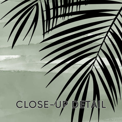 Sage Green Palm Leaf Wall Art Set of 3 Prints, Tropical Boho Posters for Coastal Living Room Decor, Minimalist Gallery Wall B47