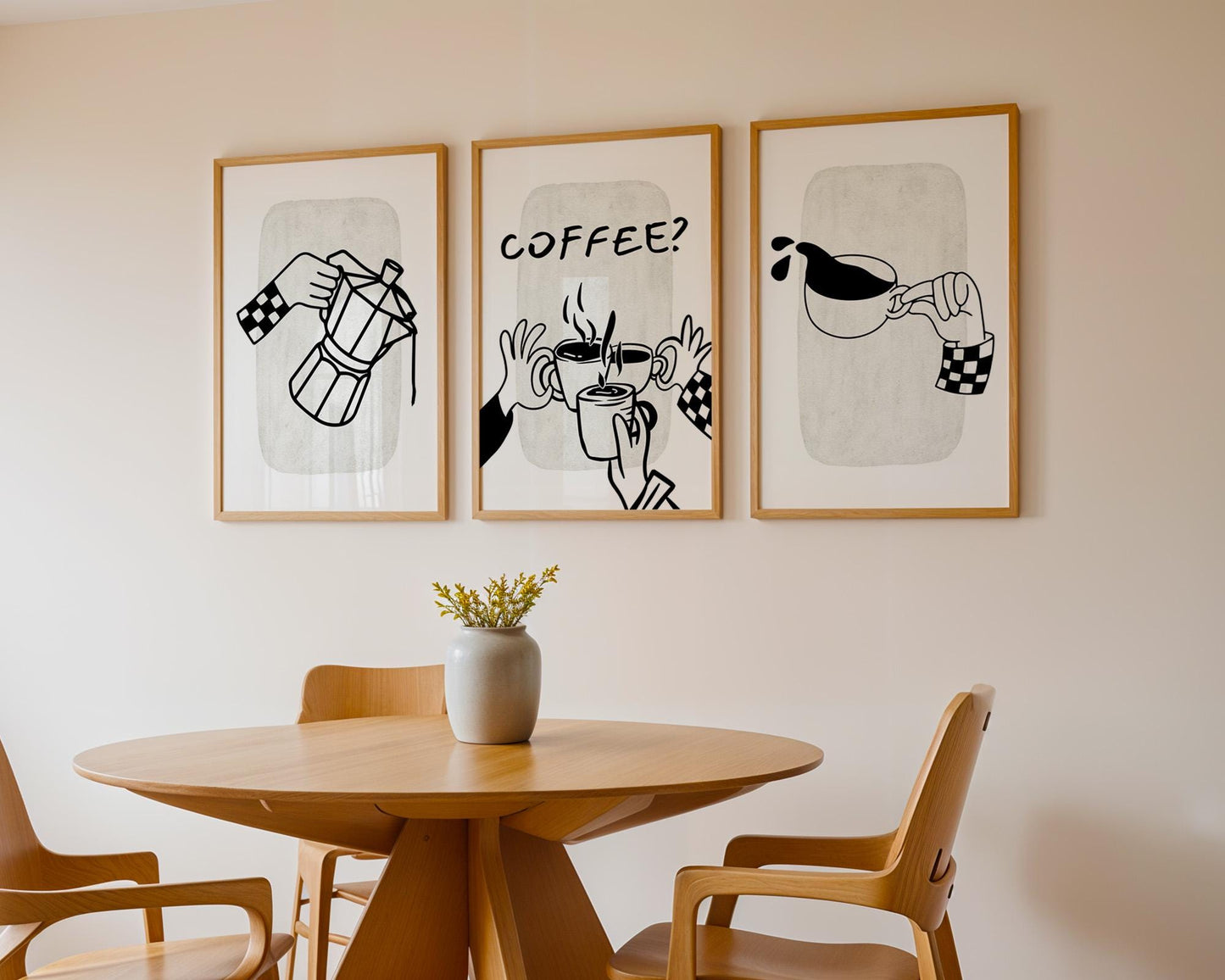Set of 3 Coffee Print, Trendy Wall Art, Coffee Kitchen Posters, Coffee Shop Decor, Coffee Lover Gift, Coffee Cup Print, Espresso Art D119