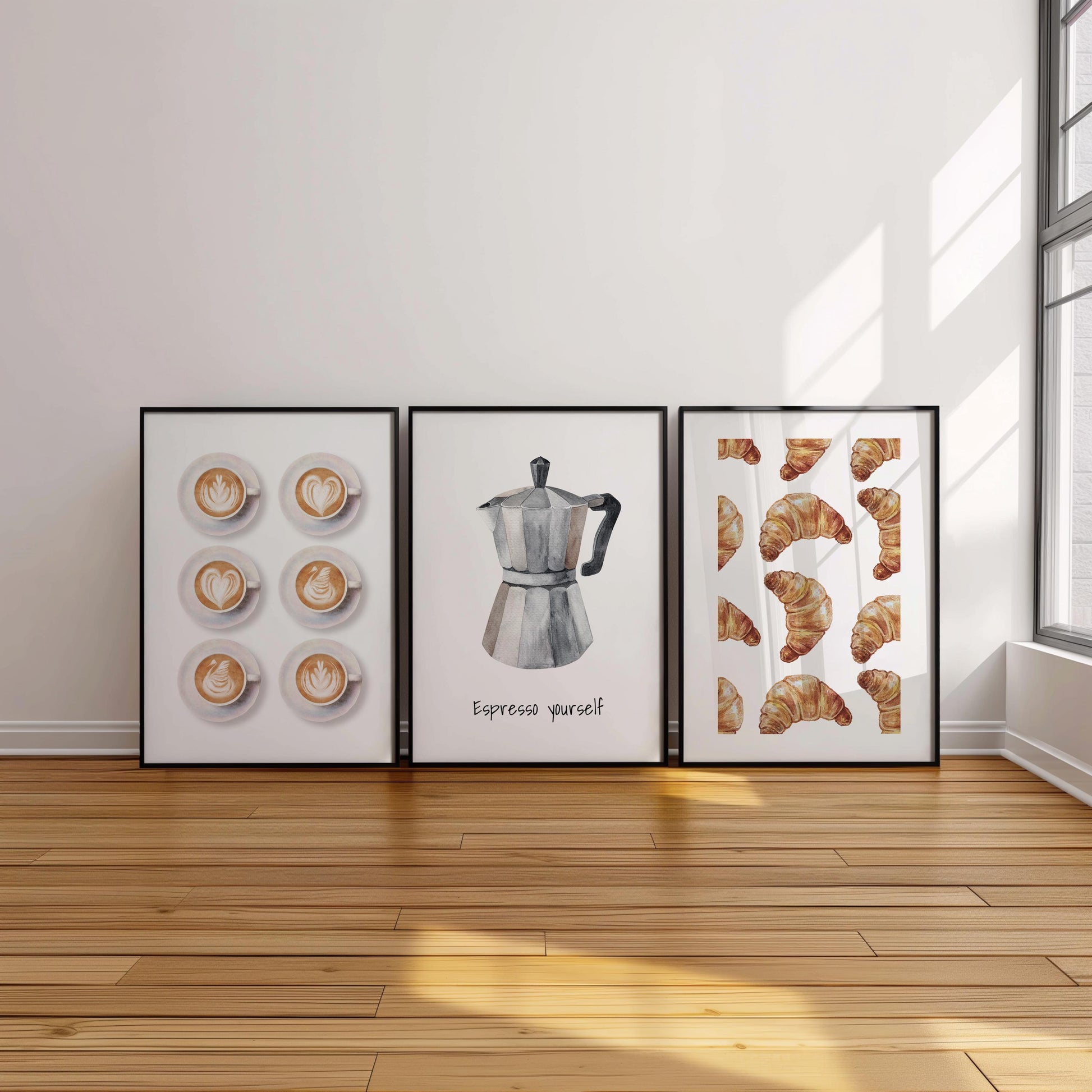 Coffee Wall Art for Kitchen Decor – Dining Room Artwork, Rustic Bakery Prints, Neutral Cafe Wall Decor, Brunch & Coffee Lover Gift D150