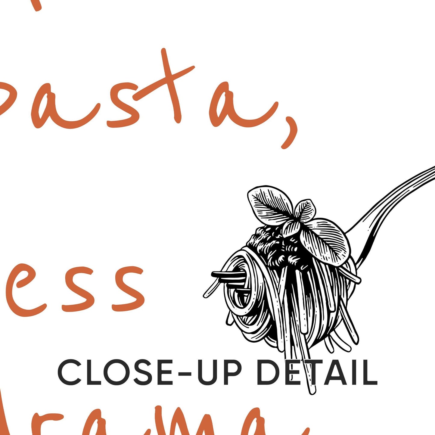 Funny Kitchen Wall Art Set – Wine and Pasta Posters for Dining Room, Hand Drawn Food Prints, Italian Quote Art, Cafe or Bar Decor D144
