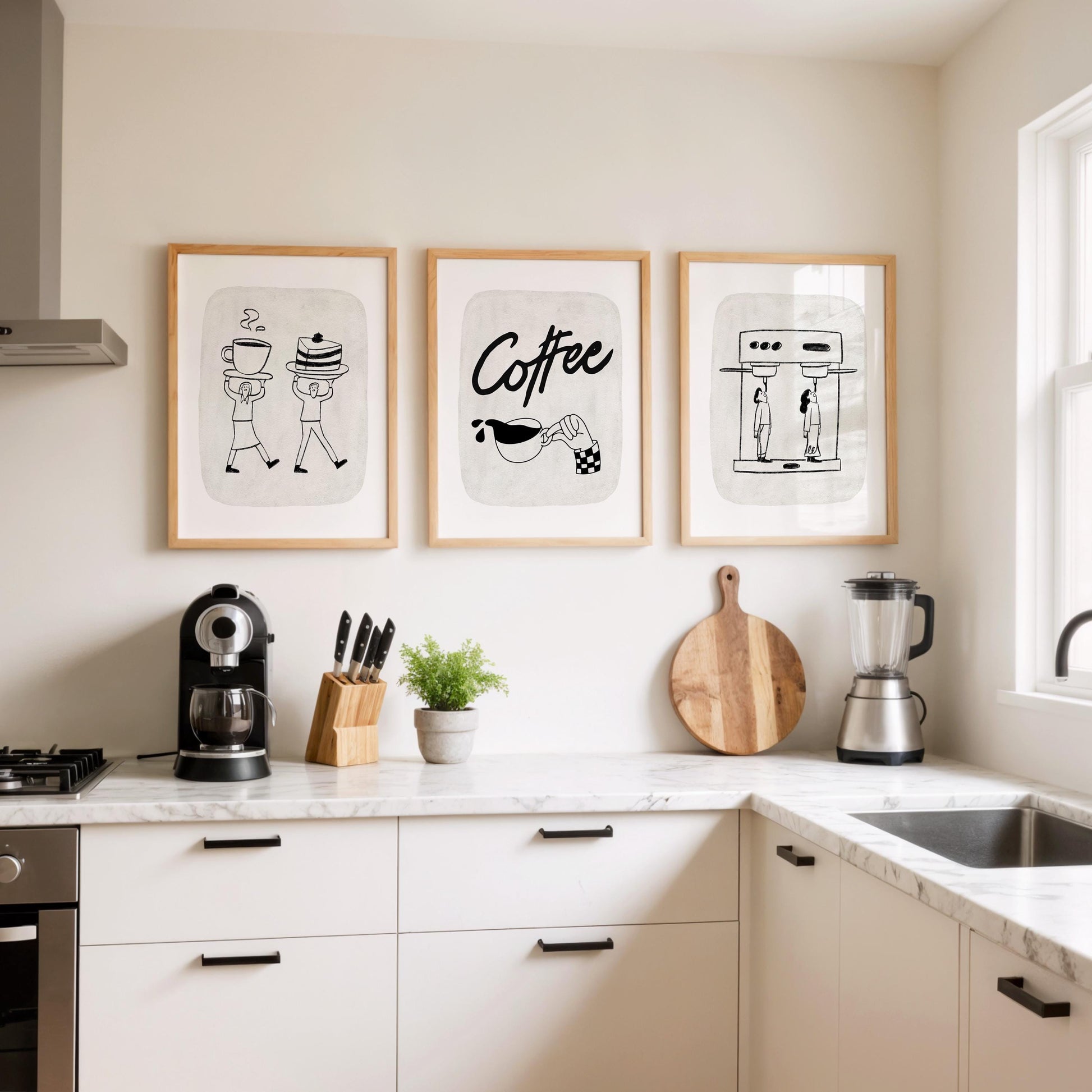 Coffee Wall Print, Trendy Kitchen Posters, Fun Retro Coffee Shop Decor, Coffee Lover Gift, Minimalist Coffee Cup Print, Espresso Art D121
