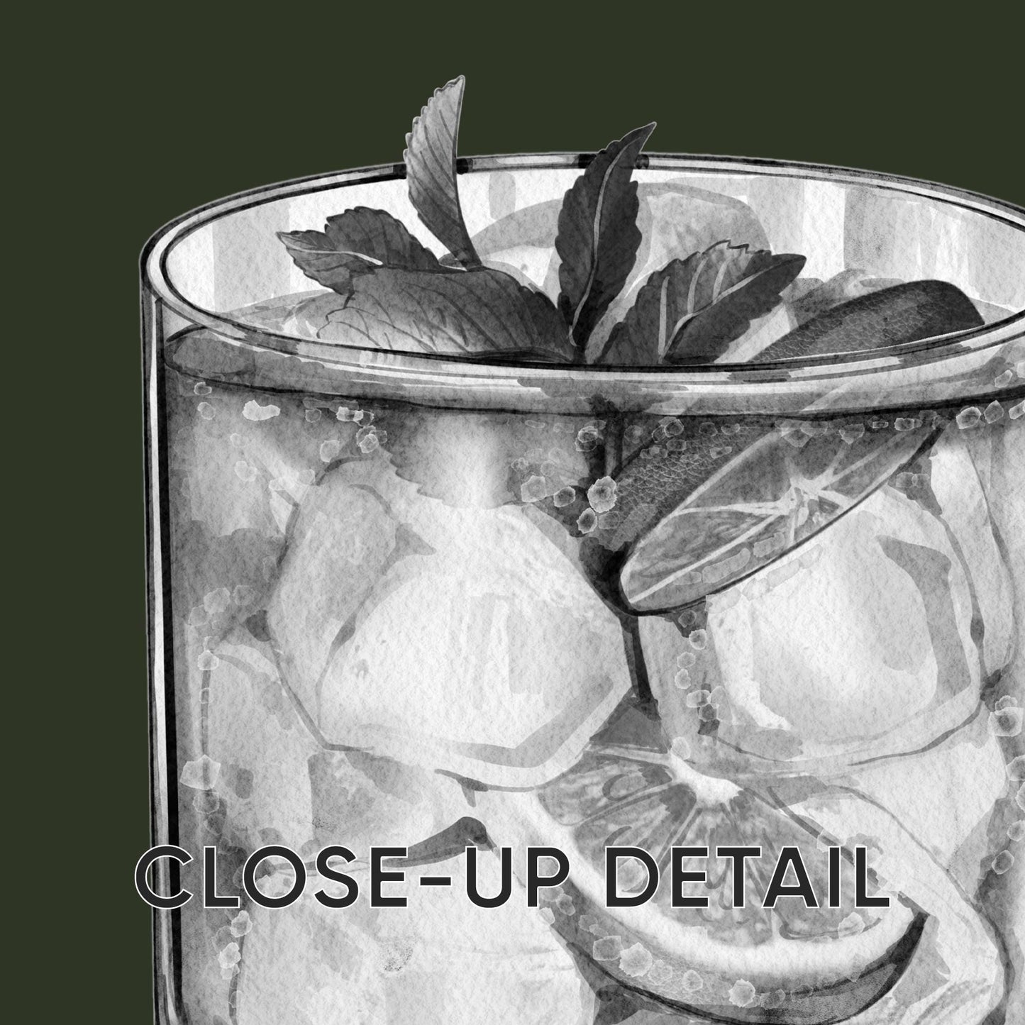 On the Rocks Bar Wall Art Set – Black and White Cocktail Posters, Modern Kitchen or Home Bar Decor, Minimalist Drink Prints (3 Pieces) D146