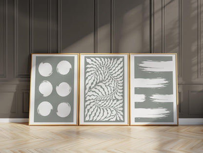 Neutral Wall Art Set of 3 – Modern Minimalist Triptych Prints, Scandinavian Decor for Living Room or Kitchen Walls B068