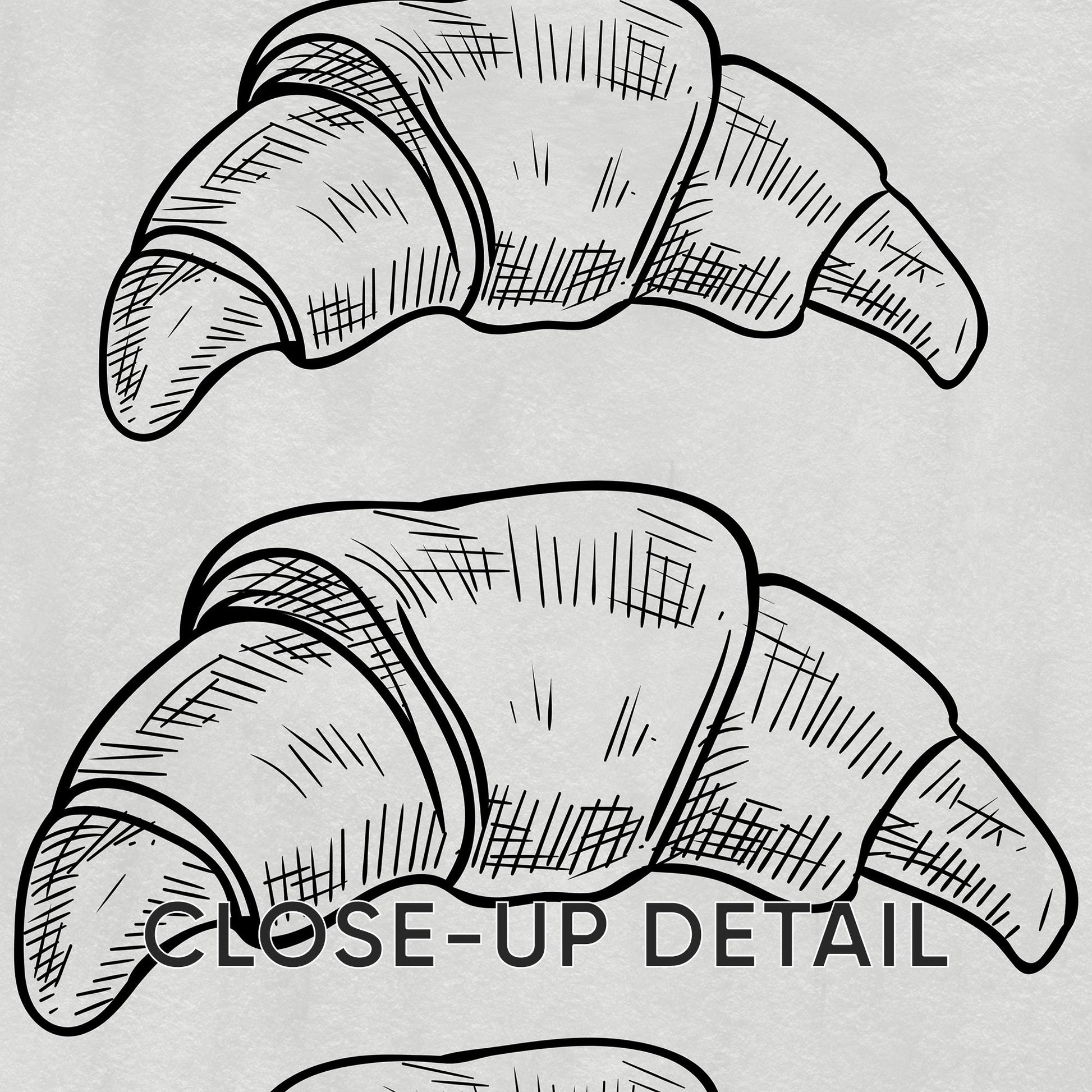 Coffee Croissant Print – Black and White Kitchen Wall Art (Physical Print) D149