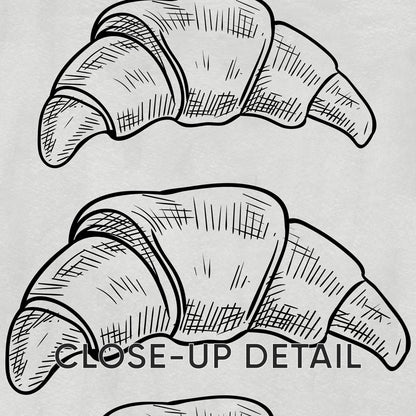 Coffee Croissant Print – Black and White Kitchen Wall Art (Physical Print) D149