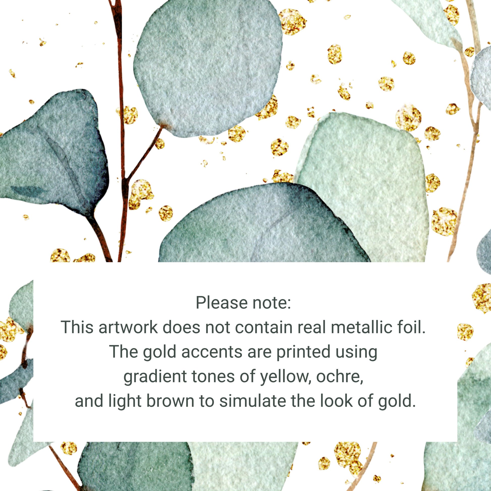 Eucalyptus Wall Art Set of 3: Gold Accent Botanical Prints F3