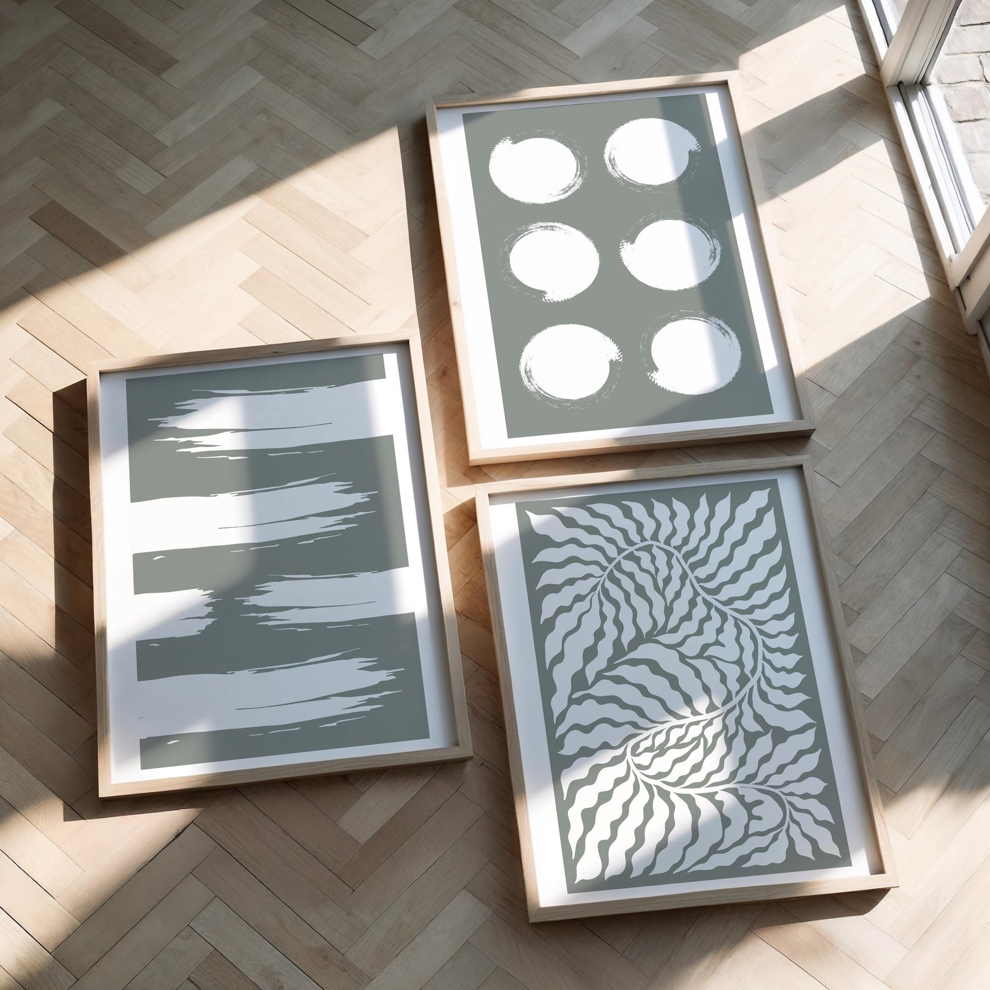 Neutral Wall Art Set of 3 – Modern Minimalist Triptych Prints, Scandinavian Decor for Living Room or Kitchen Walls B068