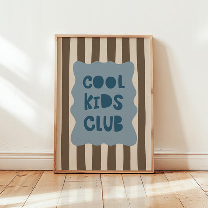 Cool Kids Club Print, Striped Kids Room Poster, Playroom Wall Decor MR32