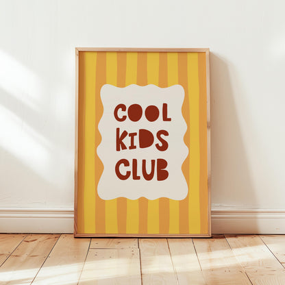 Cool Kids Club Print, Striped Kids Room Poster, Playroom Wall Decor MR32