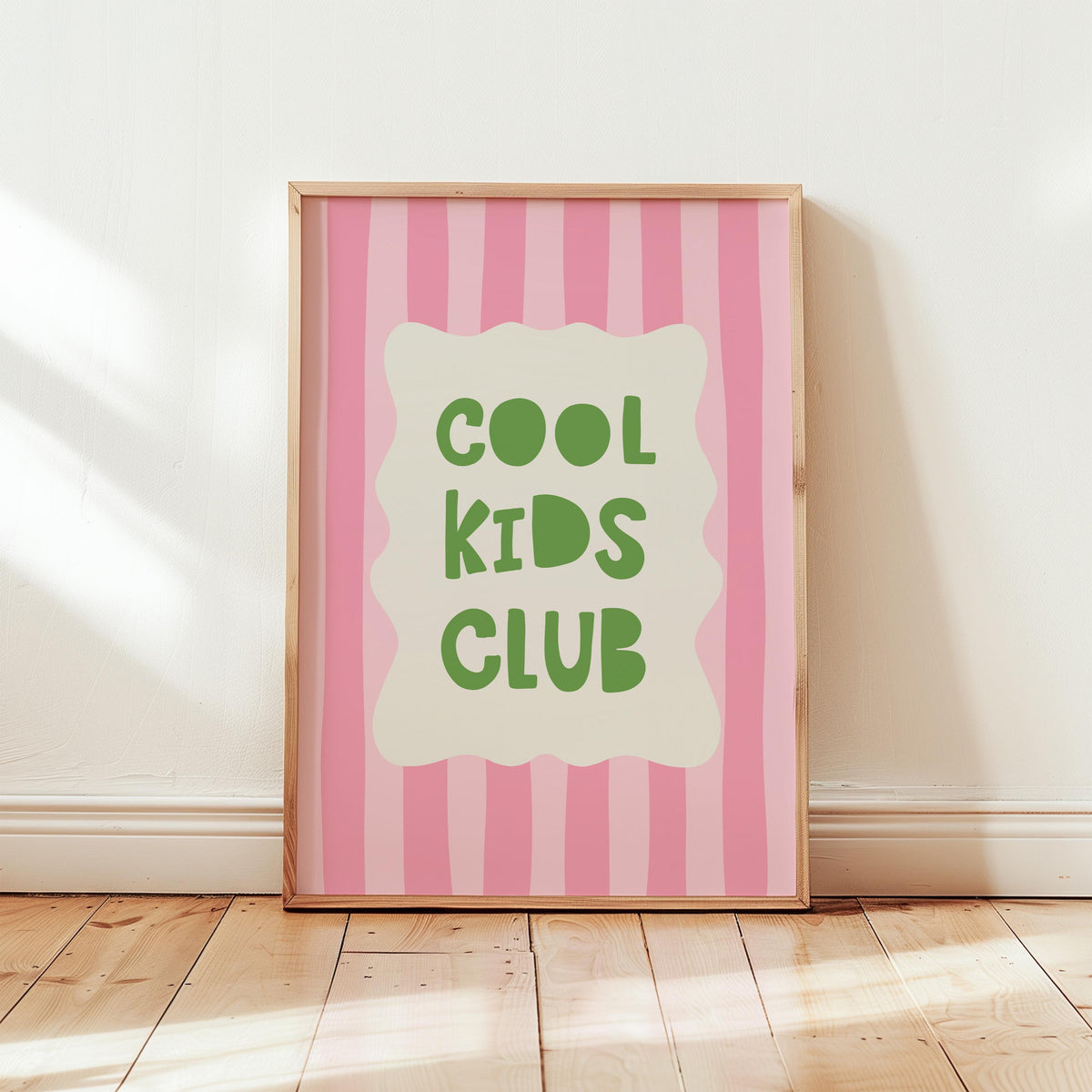 Cool Kids Club Print, Striped Kids Room Poster, Playroom Wall Decor MR32