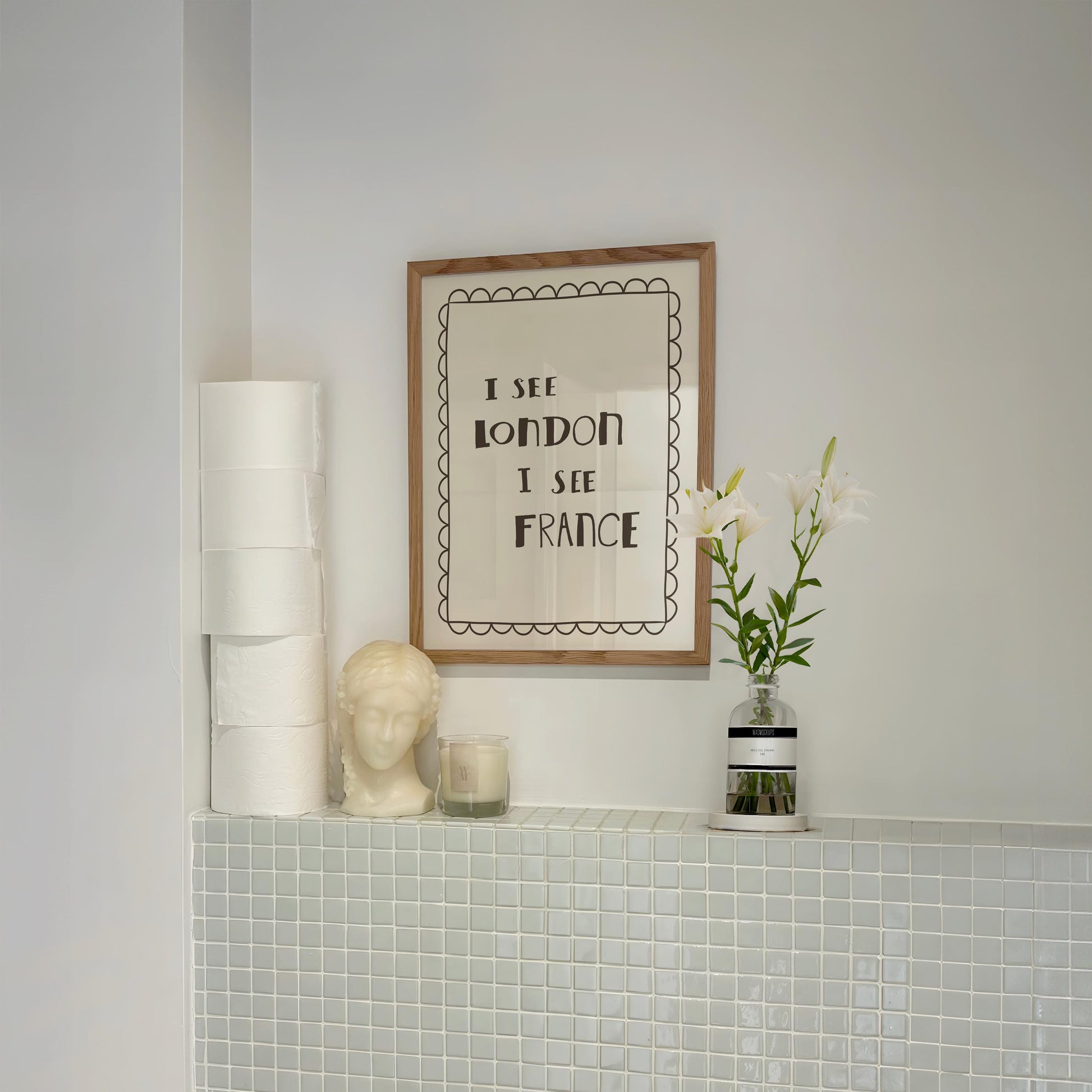 I See London I See France Print, Funny Toilet Poster, Powder Room Decor MR34