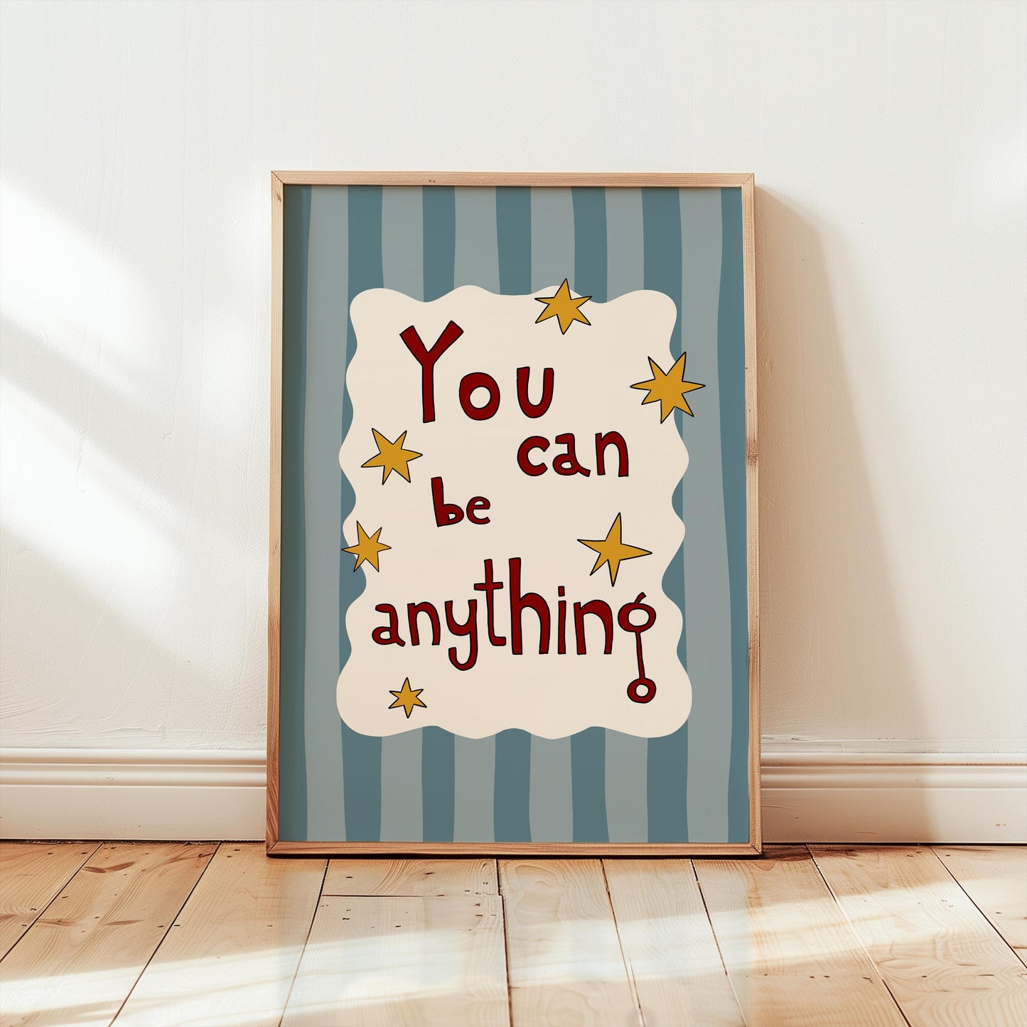 Kids Affirmation Wall Art, You Can Be Anything Print, Playroom hand drawn Typography Print MR35