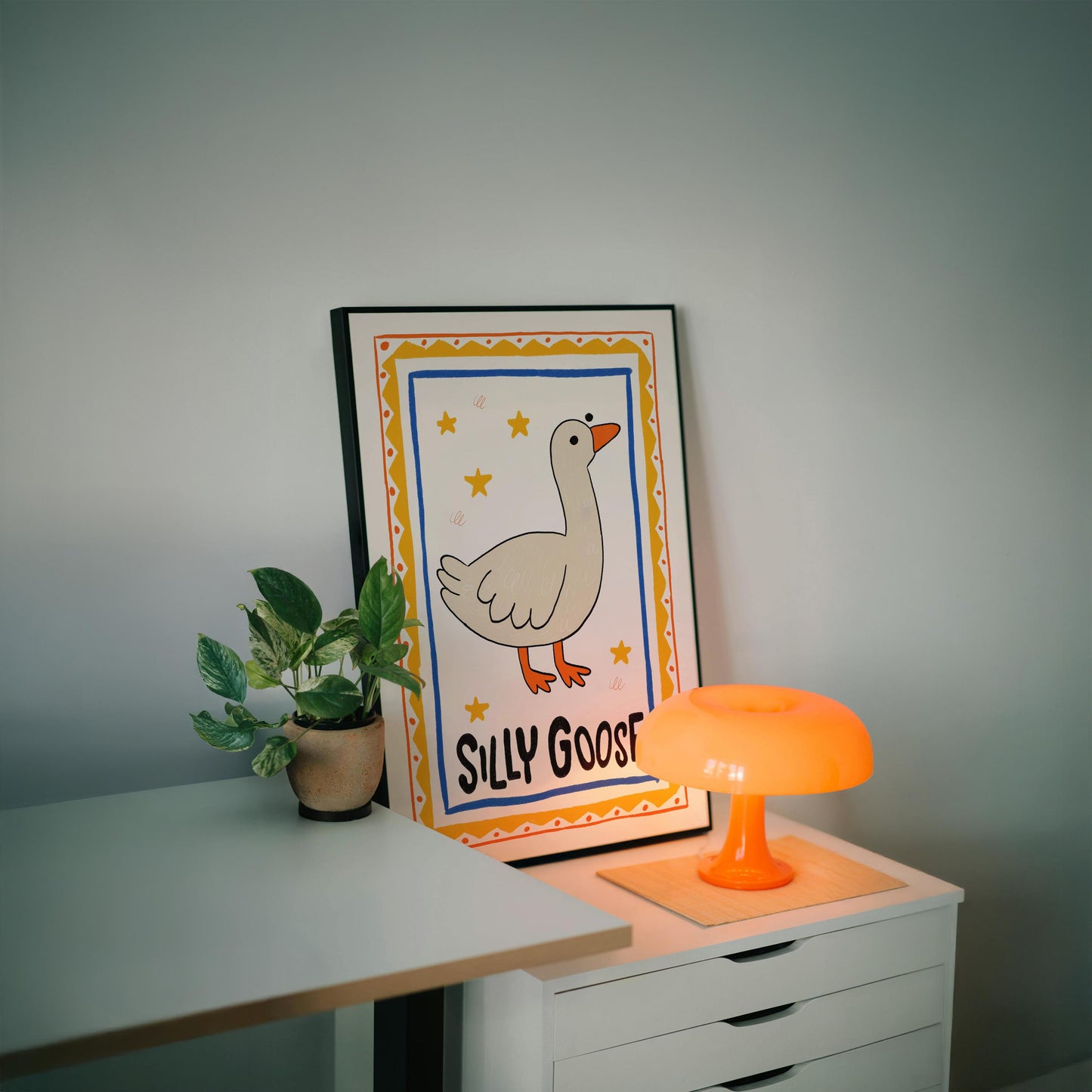 Silly Goose On The Loose Print, Goose Nursery Poster, Kids Room Decor MR6