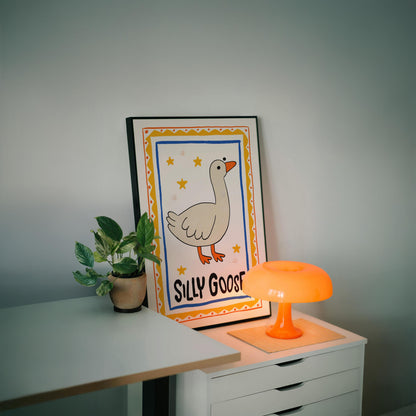 Silly Goose On The Loose Print, Goose Nursery Poster, Kids Room Decor MR6