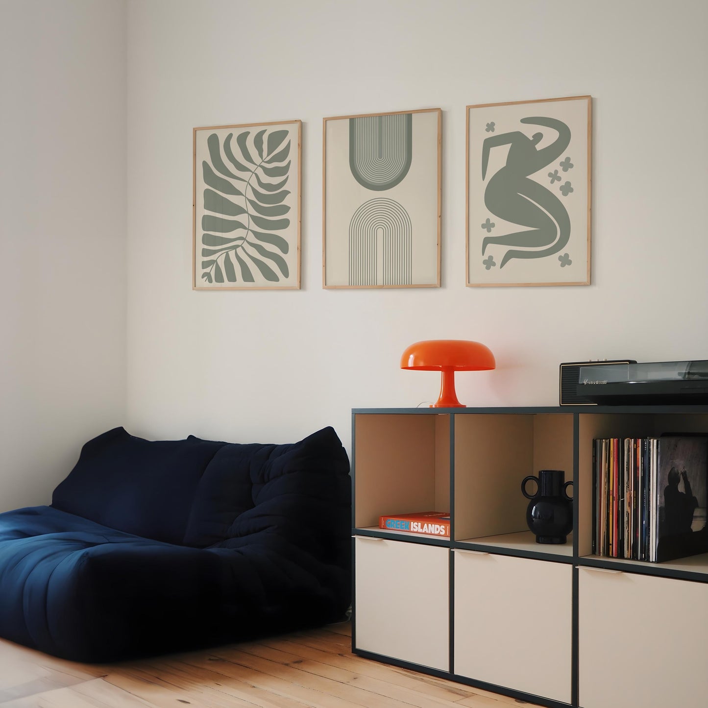 Boho Wall Art | Sage Green Abstract Prints | Minimal Line Art Posters for Bedroom, Dining Room & Modern Home Decor B145