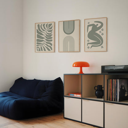 Boho Wall Art | Sage Green Abstract Prints | Minimal Line Art Posters for Bedroom, Dining Room & Modern Home Decor B145