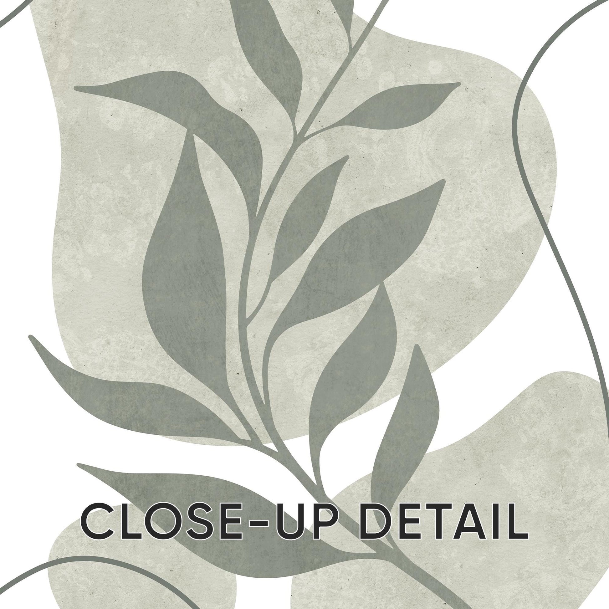 Sage Green Botanical Prints Triptych – Boho Scandi Abstract Leaves Gallery Wall Set, Neutral Leaf Wall Art for Kitchen & Dining B174