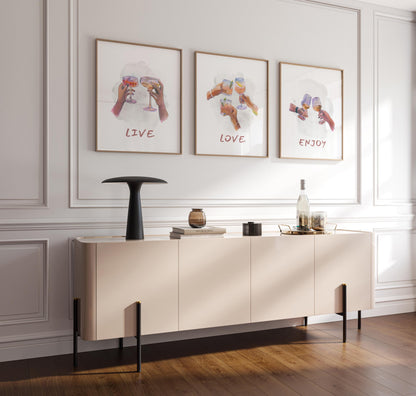 Cocktail Art Prints Set of 3 | Hand-Illustrated Bar Cart Decor (D127)