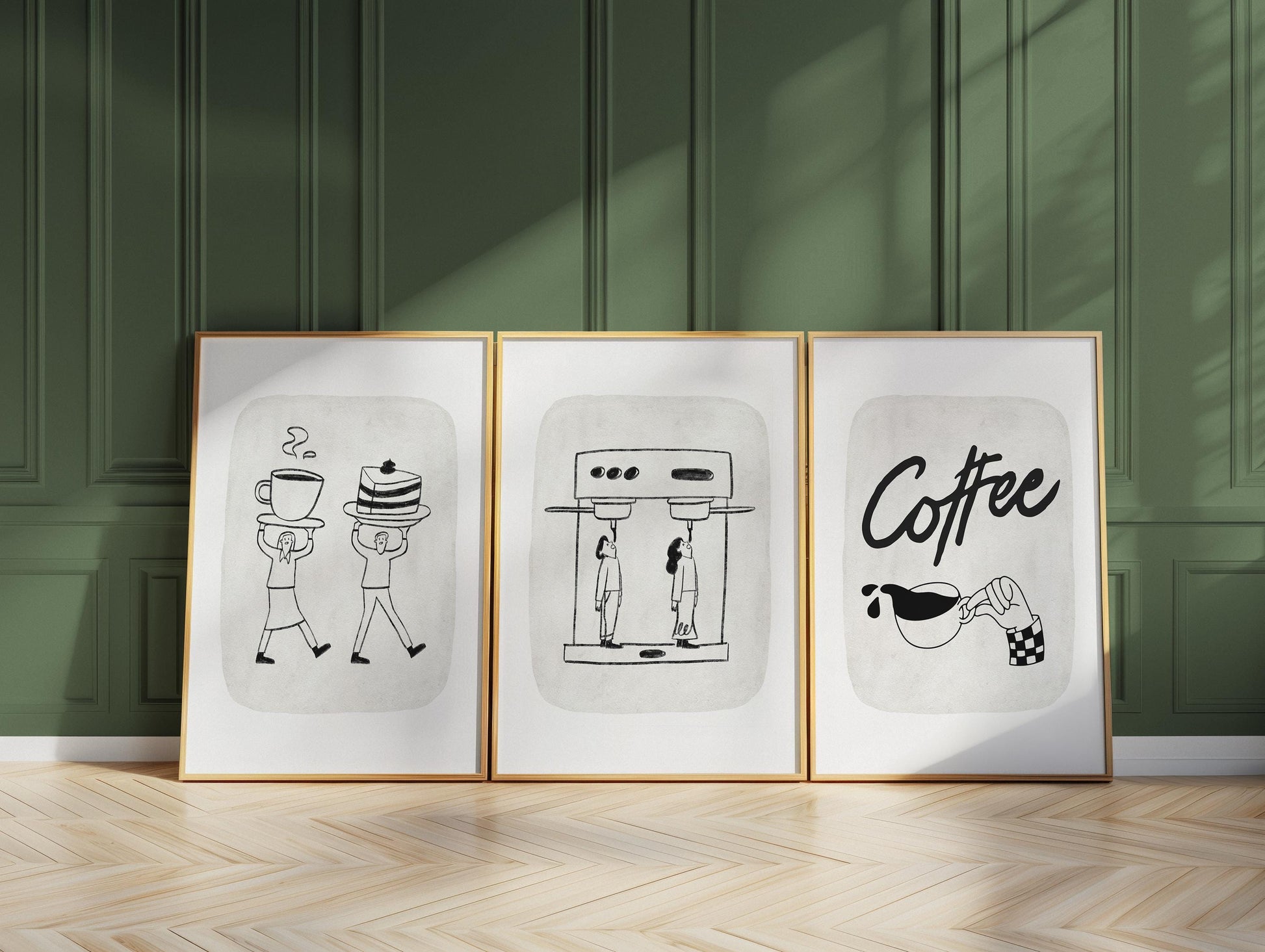 Coffee Wall Print, Trendy Kitchen Posters, Fun Retro Coffee Shop Decor, Coffee Lover Gift, Minimalist Coffee Cup Print, Espresso Art D121