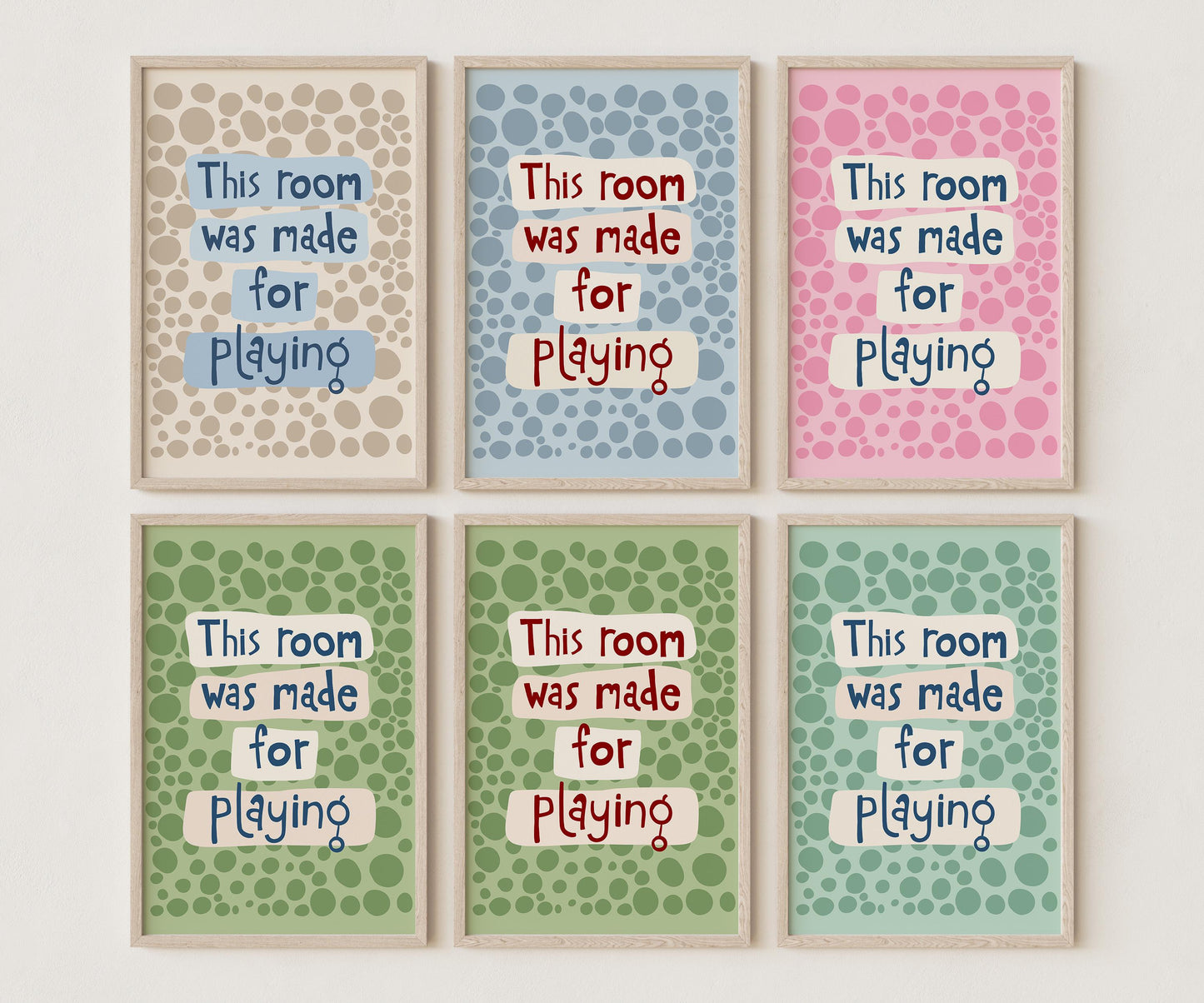 This Room Was Made for Playing Print, Nursery Kids Playroom Colorful Dopamine Poster MR60