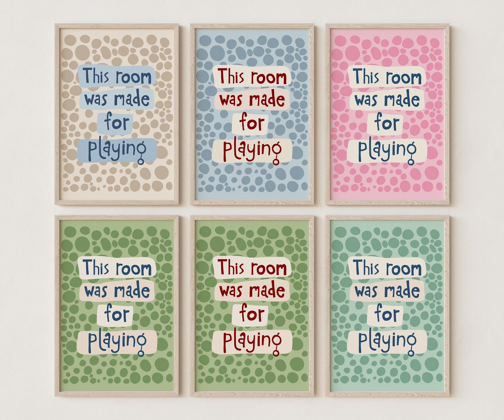 This Room Was Made for Playing Print, Nursery Kids Playroom Colorful Dopamine Poster MR60