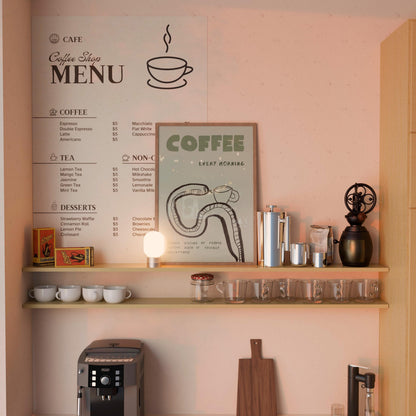 Funny Coffee Quote Poster, Hand-Drawn Coffee Bar Wall Decor, Kitchen Print, Barista Gift MR62