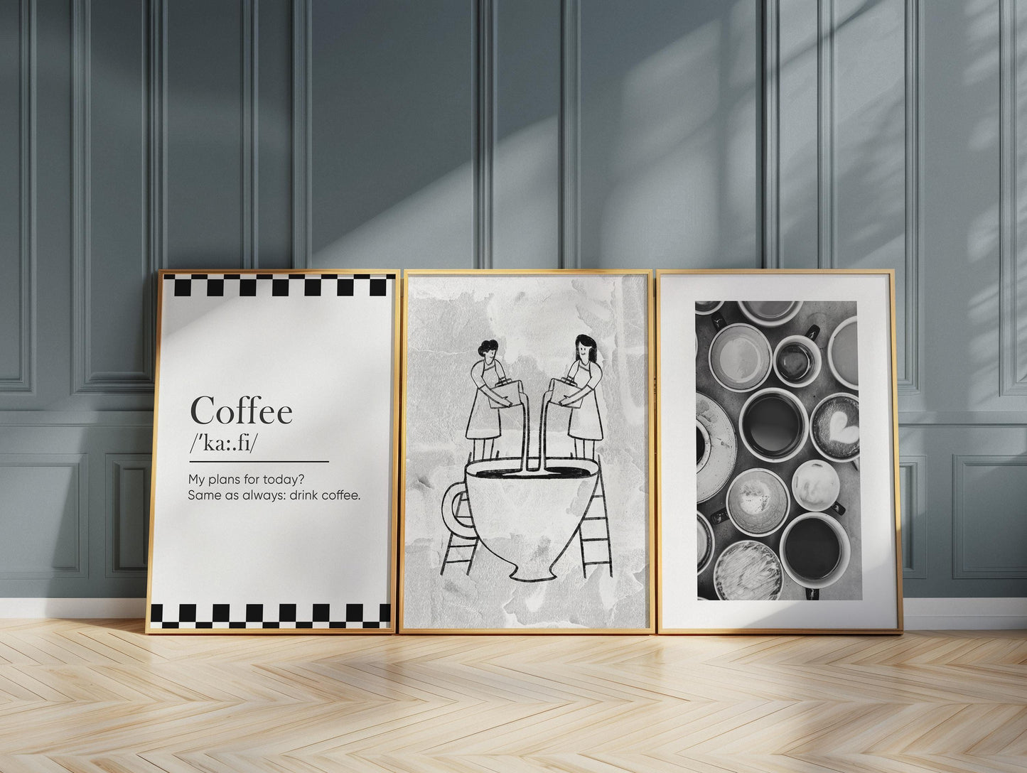 Coffee Bar Decor Wall Art, Set of 3 Coffee Posters, Groovy Retro Espresso Poster D122