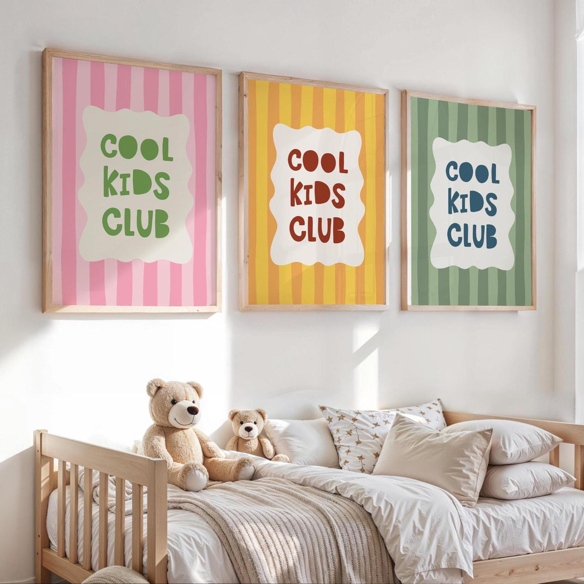 Cool Kids Club Print, Striped Kids Room Poster, Playroom Wall Decor MR32