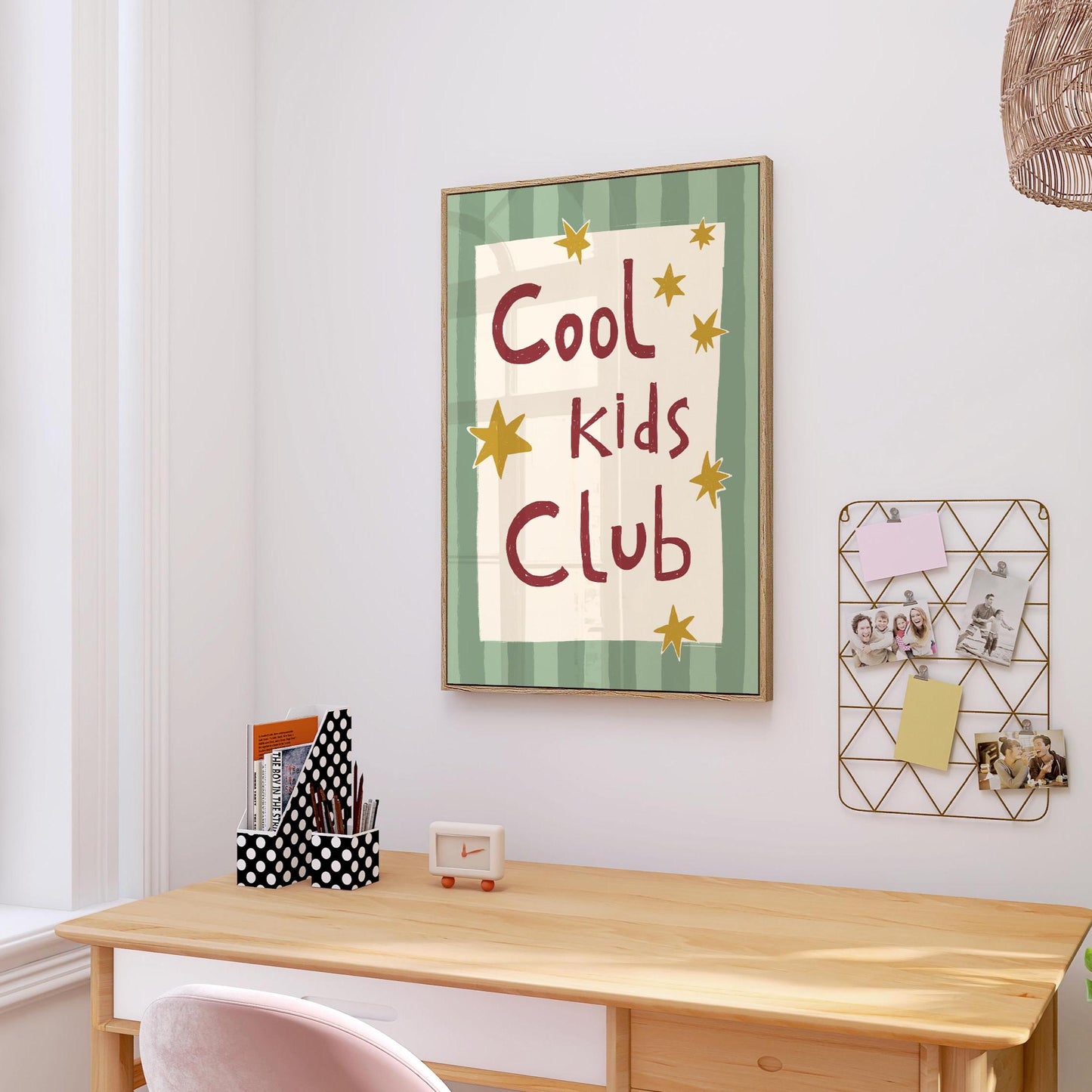 Cool Kids Club Print, Playroom Wall Decor, Nursery Typography, Retro Striped Room Poster MR69