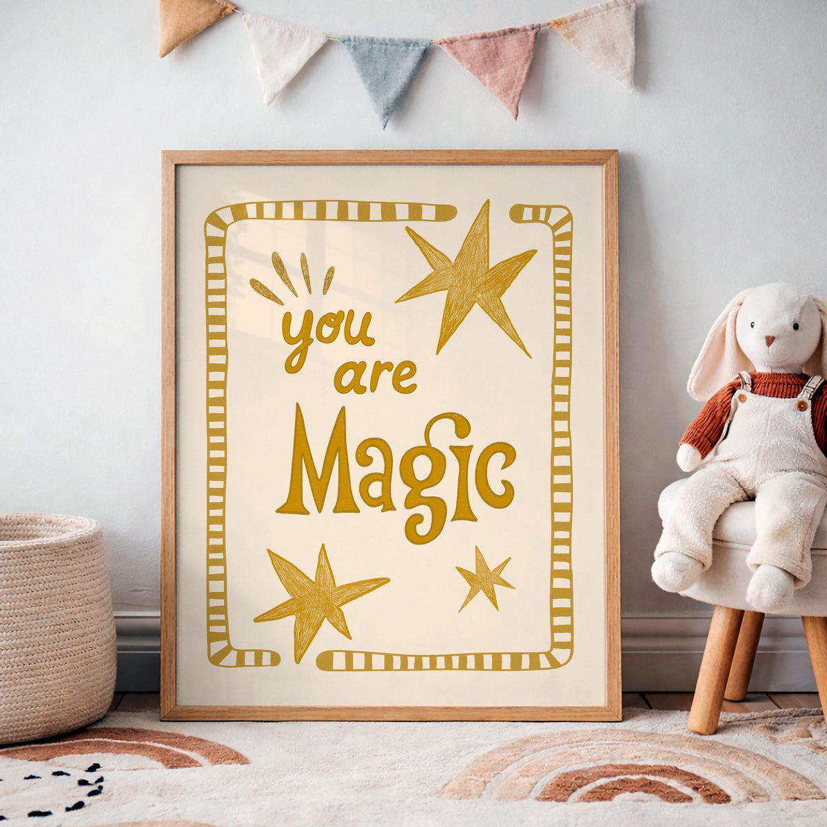 You Are Magic Print, Stars Kids Room Poster, Boho Nursery Wall Decor MR11