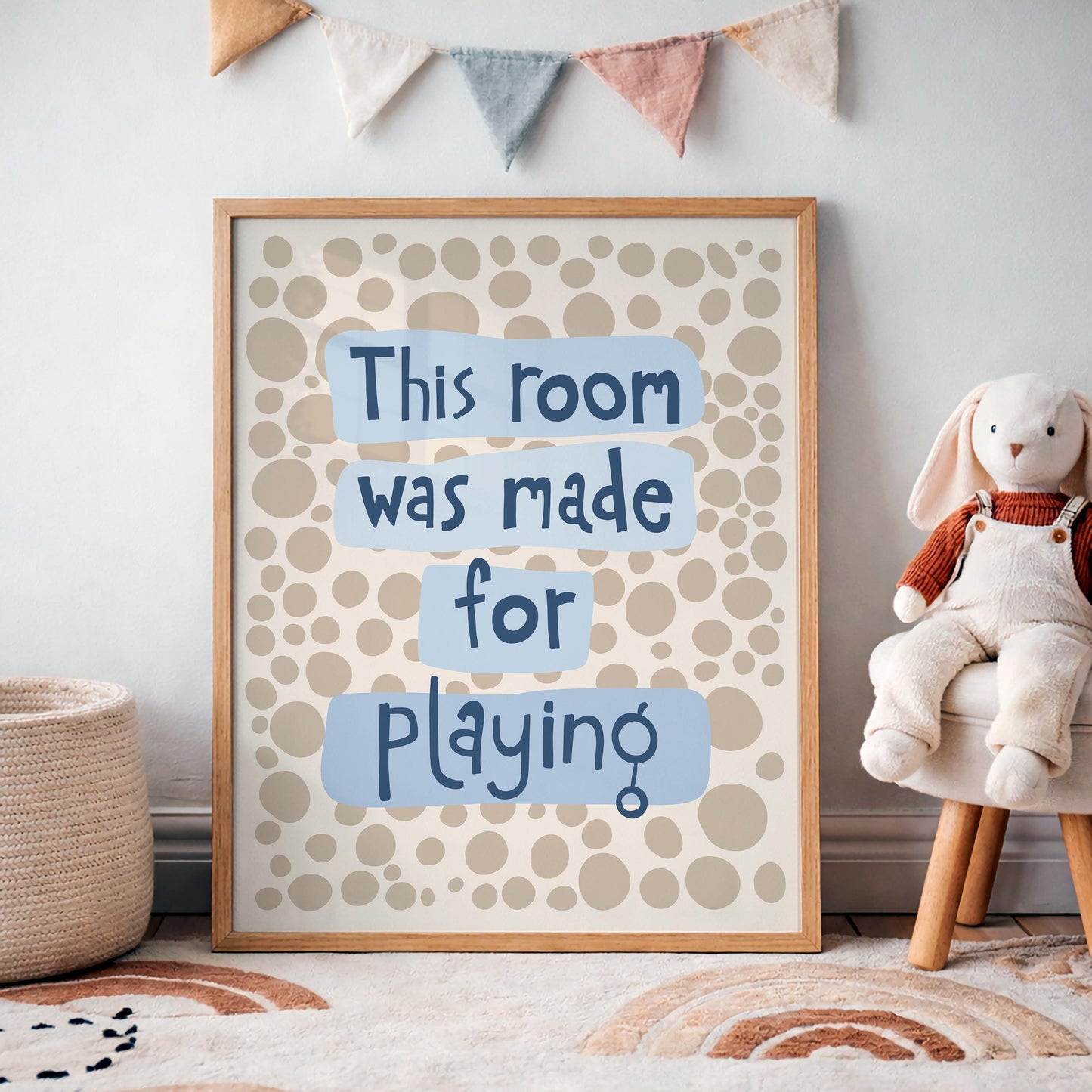 This Room Was Made for Playing Print, Nursery Kids Playroom Colorful Dopamine Poster MR60