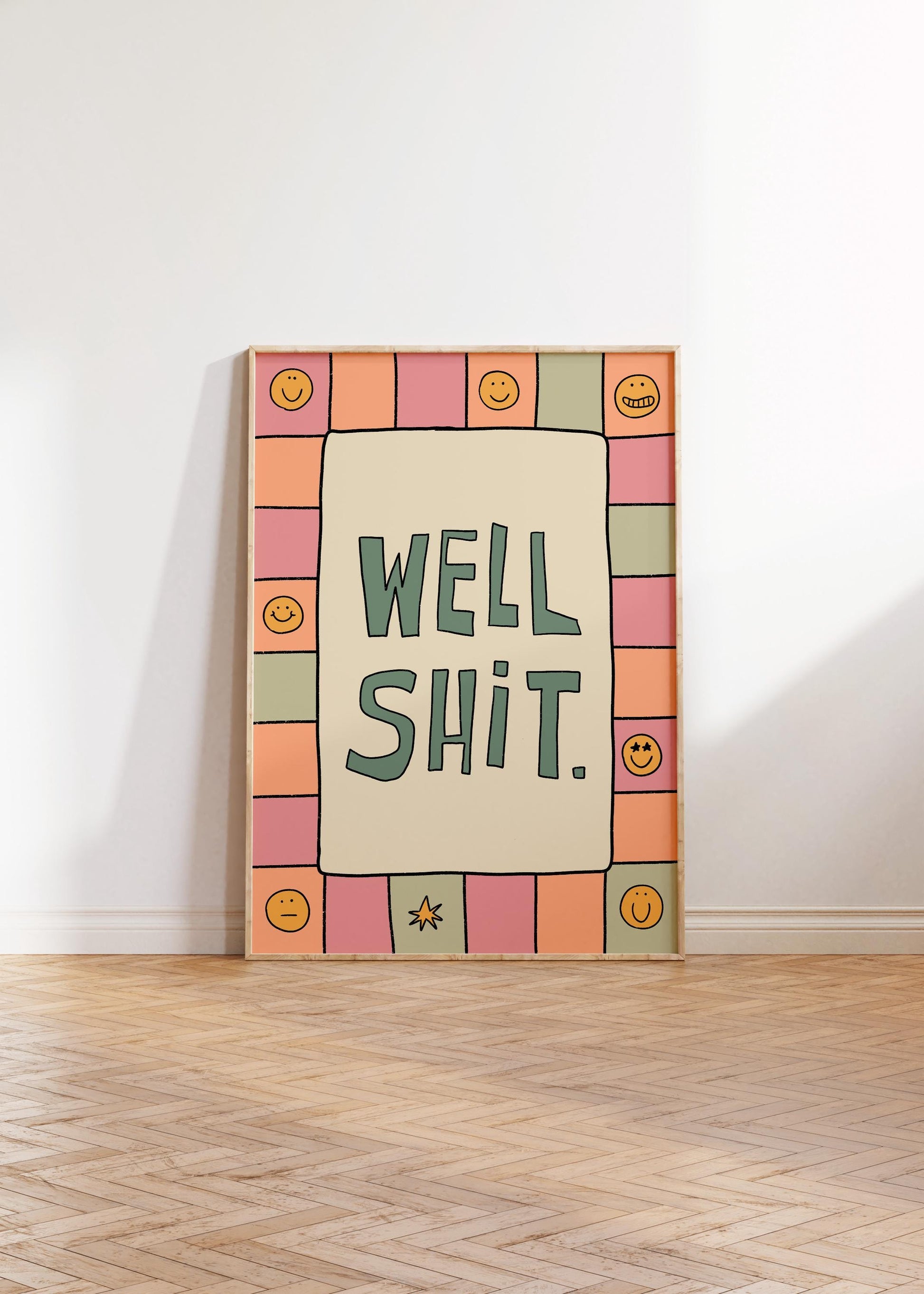 Funny Bathroom Print, Well Shit Quote, Trendy Toilet Decor, Sarcastic Wall Art MR73