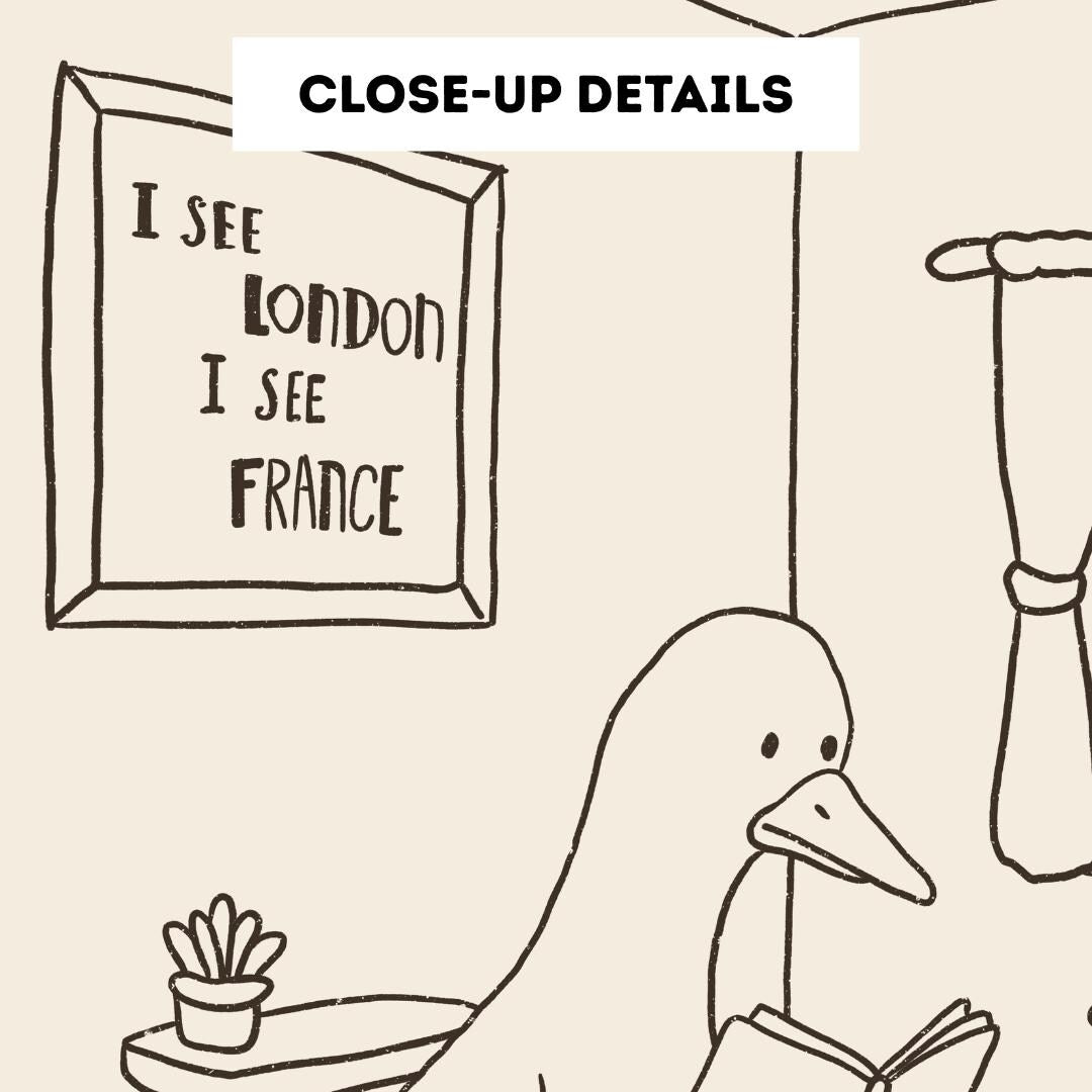 Funny Bathroom Print, Duck Wall Art, Cheeky Toilet Humor Decor MR72