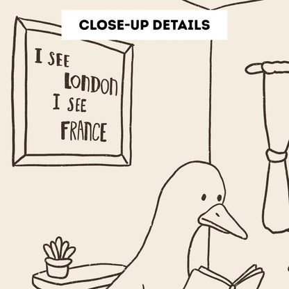 Funny Bathroom Print, Duck Wall Art, Cheeky Toilet Humor Decor MR72