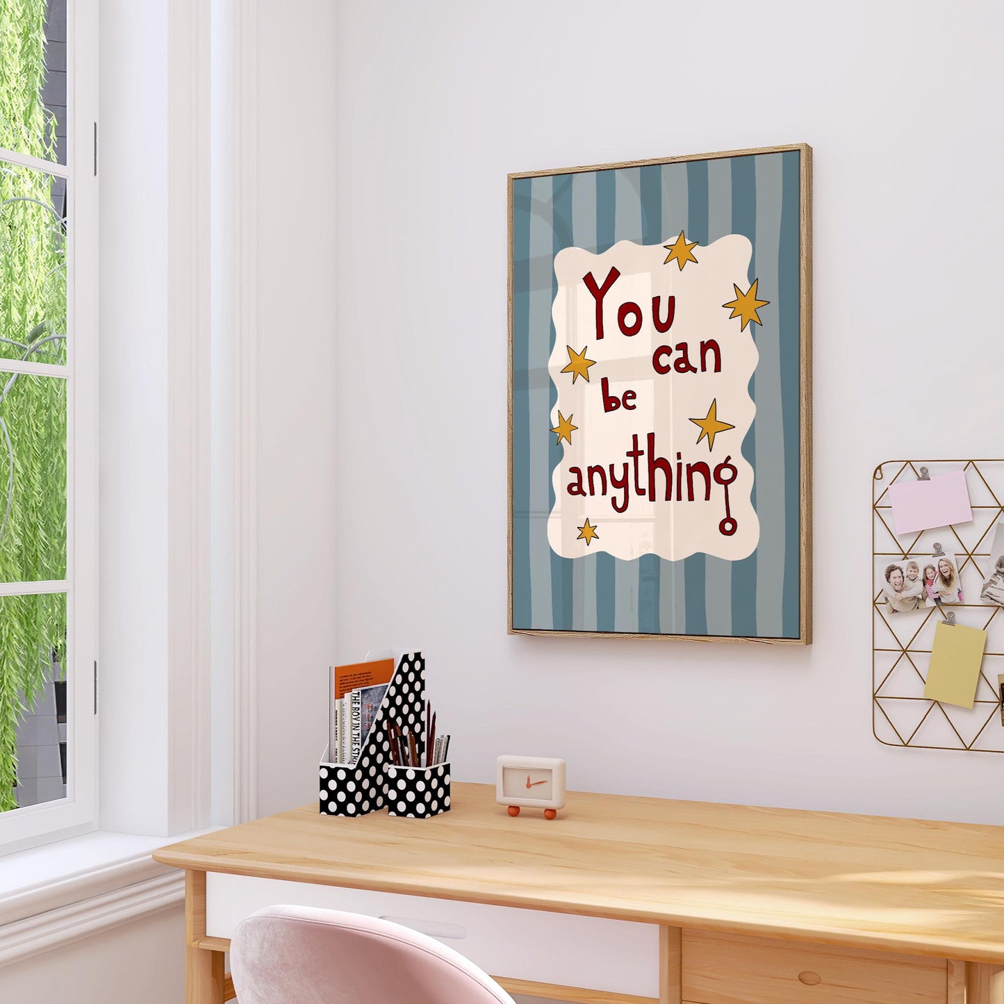 Kids Affirmation Wall Art, You Can Be Anything Print, Playroom hand drawn Typography Print MR35