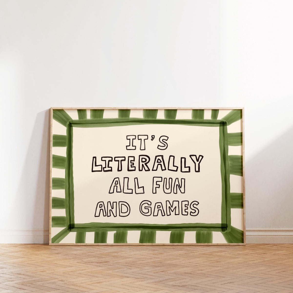 It’s Literally All Fun And Games Print, Dopamine Decor Playful Typography Wall Art MR76