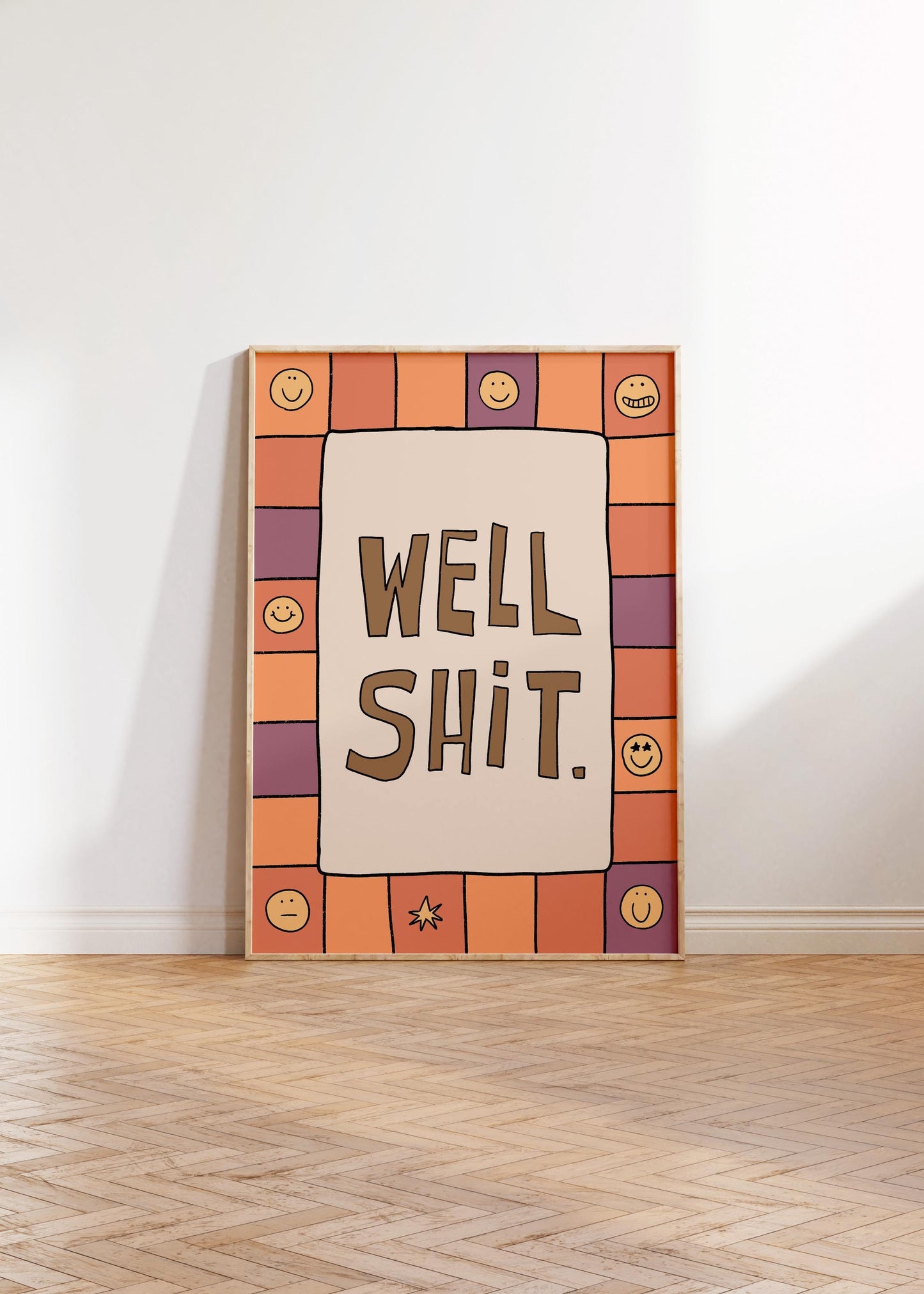 Funny Bathroom Print, Well Shit Quote, Trendy Toilet Decor, Sarcastic Wall Art MR73