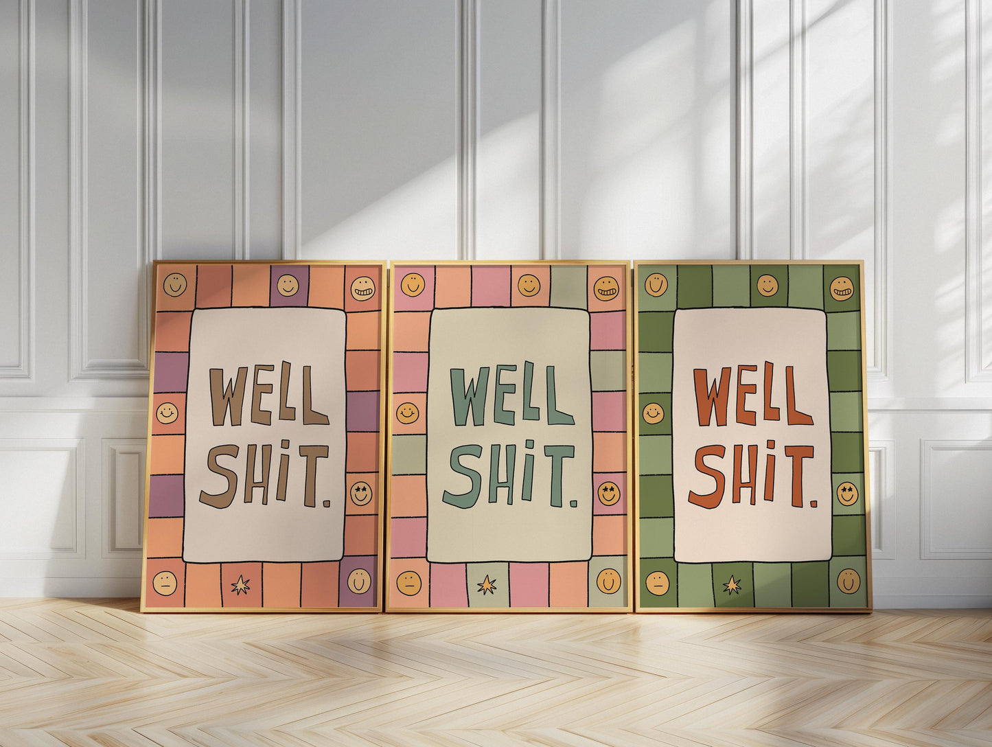 Funny Bathroom Print, Well Shit Quote, Trendy Toilet Decor, Sarcastic Wall Art MR73