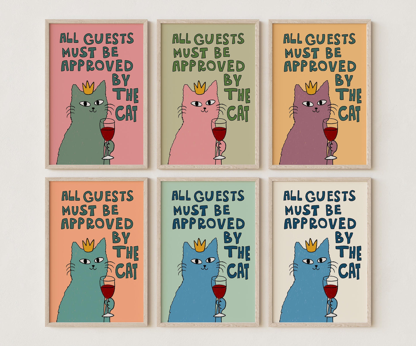 All Guests Must Be Approved By The Cat Print, Wall Art, Cat Lover Gift MR78