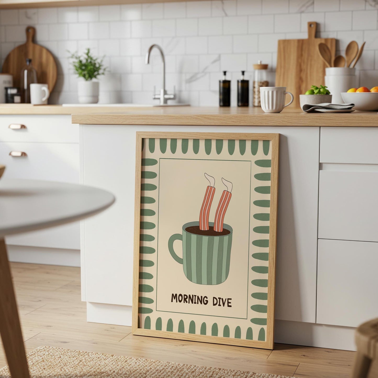 Funny Coffee Poster, Quirky Kitchen Wall Art, Coffee Station Decor, Good Morning Print MR21