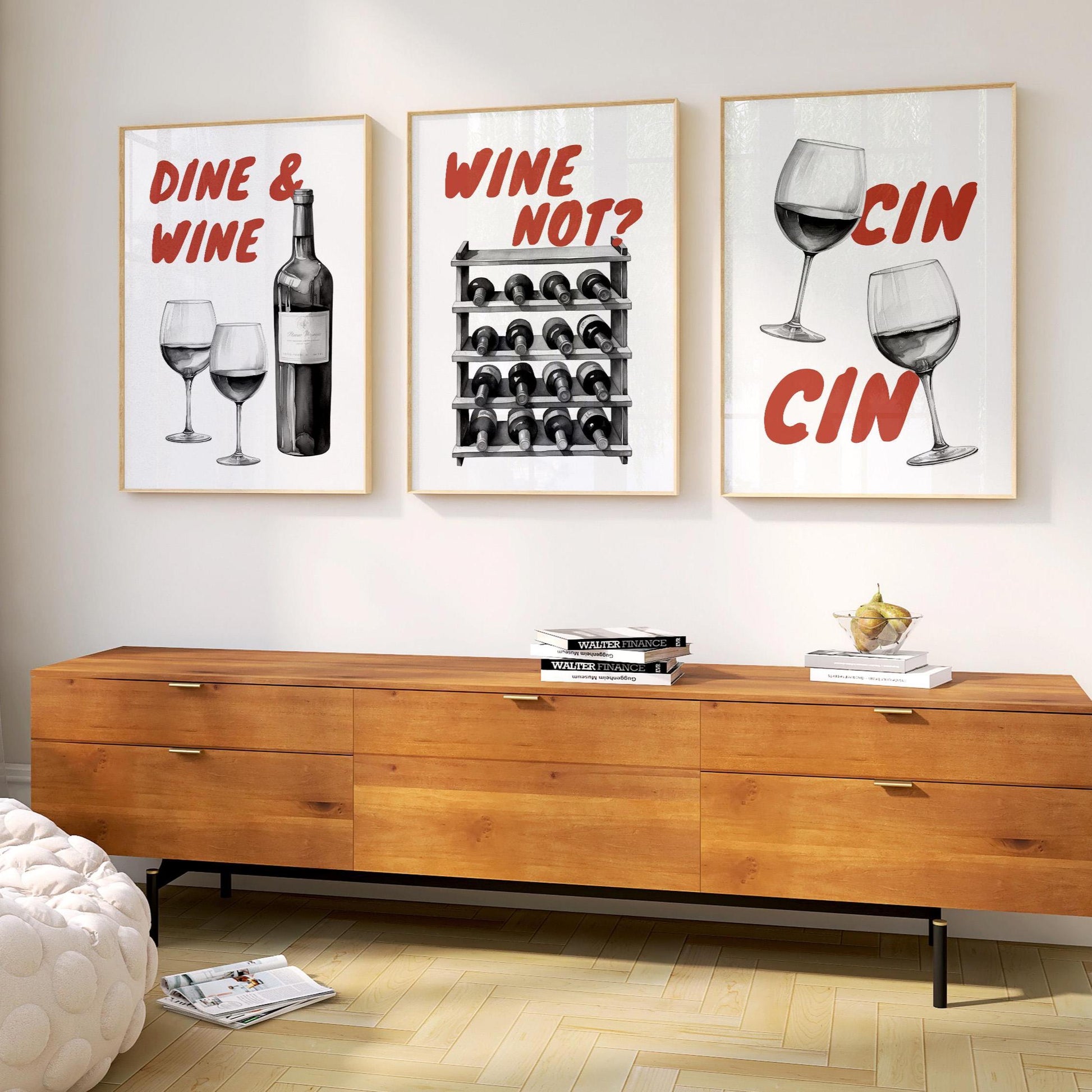 Funny Wine Art Print Set, Kitchen Bar Decor (Unframed) d132