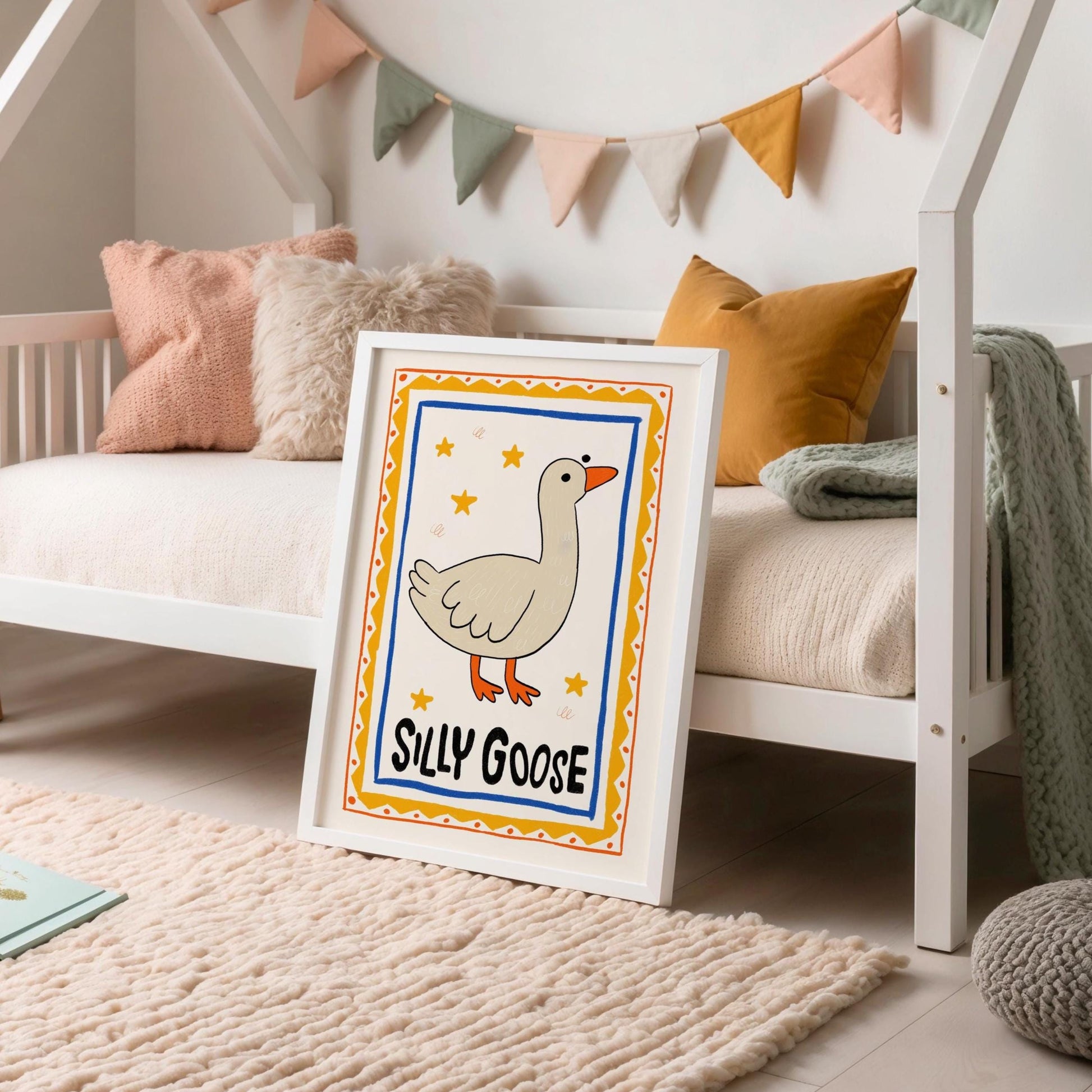 Silly Goose On The Loose Print, Goose Nursery Poster, Kids Room Decor MR6