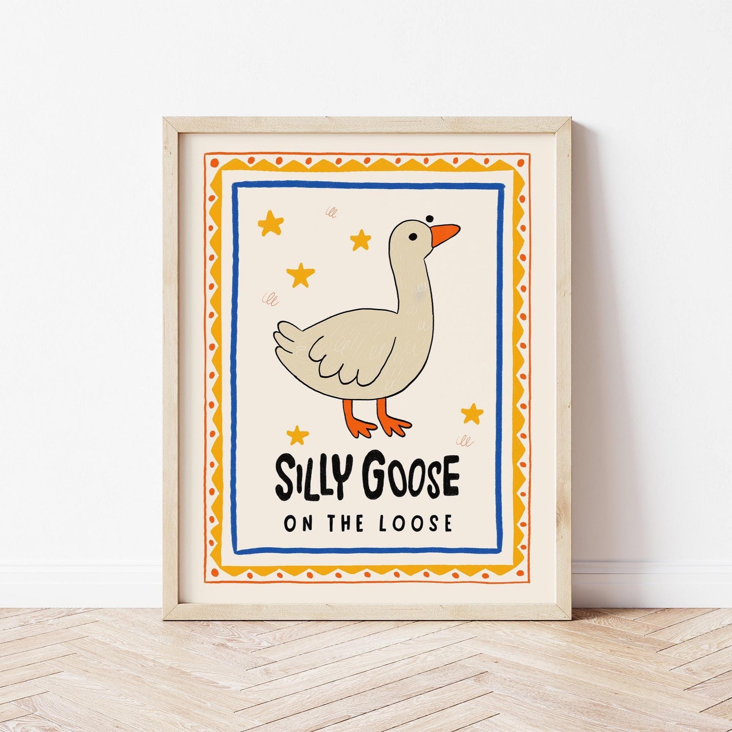 Silly Goose On The Loose Print, Goose Nursery Poster, Kids Room Decor MR6