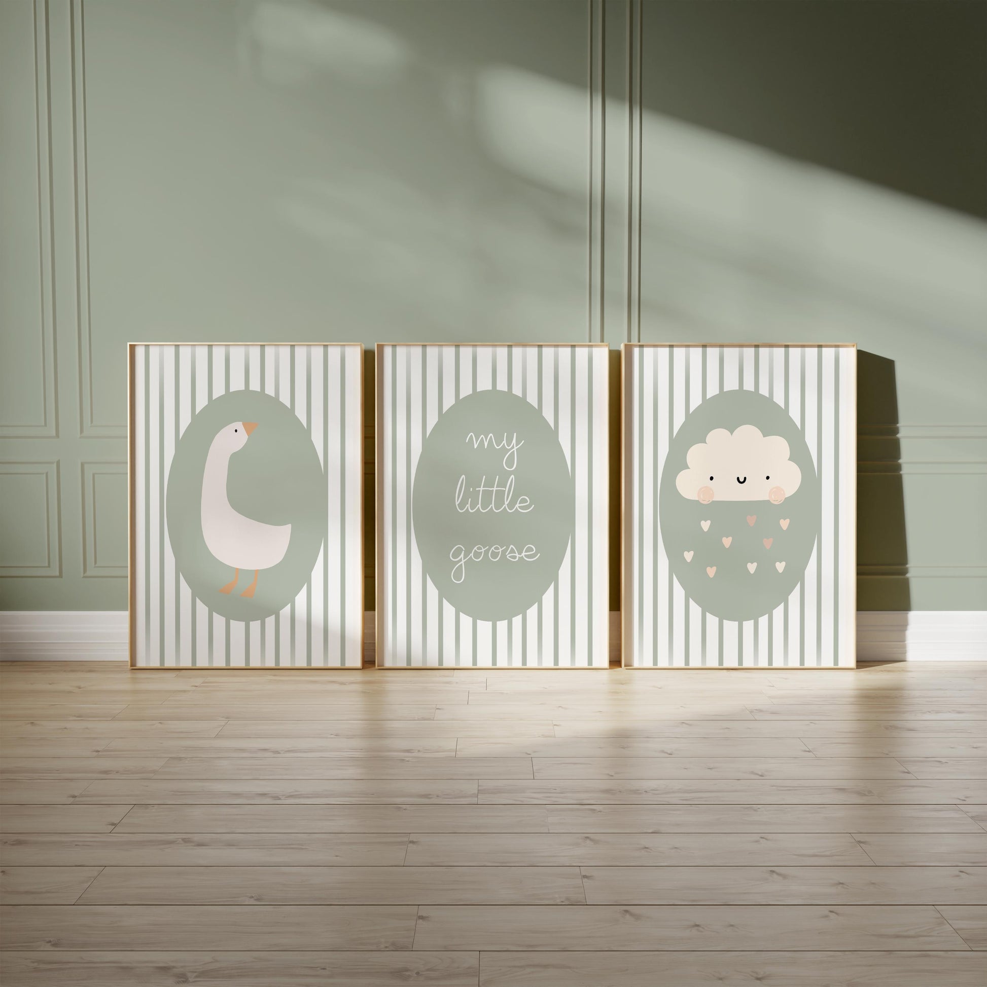 Goose Nursery Print Set – Scandinavian Baby Room Wall Art  N240